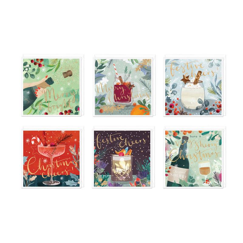 Christmas Card Pack - ZXCB09 - Festive Tipple Christmas Card (36 Pack) - Festive Tipple Christmas Card Pack - Whistlefish