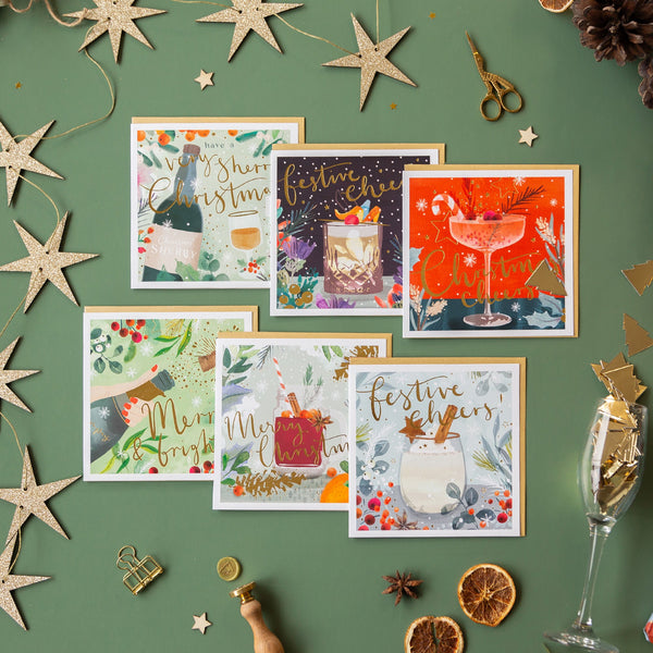 Christmas Card Pack - ZXCB09 - Festive Tipple Christmas Card (36 Pack) - Festive Tipple Christmas Card Pack - Whistlefish