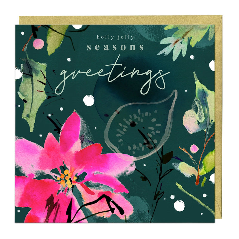 Christmas Card Pack - ZXCB12 - Vibrant Florals Christmas Card (36 Pack) - Favourite Florals Christmas Card Pack - Whistlefish