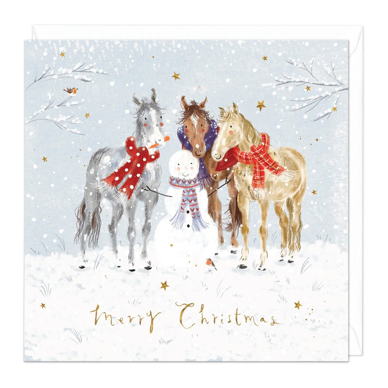 Christmas Card Pack - ZXCB14 - Snowy Horses Christmas Cards (36 Pack) - Snowy Horses Christmas Card (36 Pack) - Whistlefish