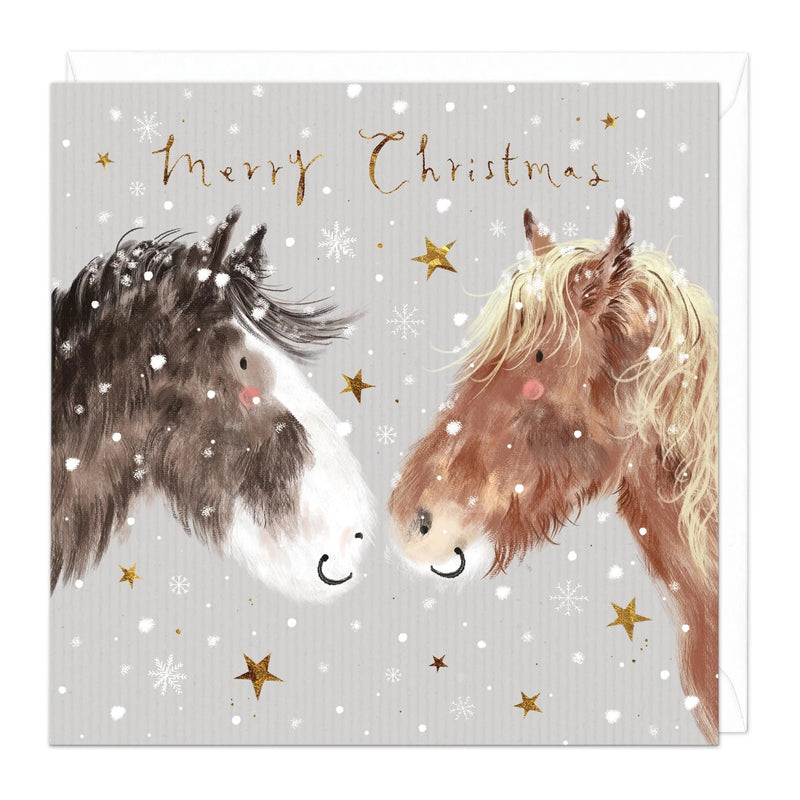 Christmas Card Pack - ZXCB14 - Snowy Horses Christmas Cards (36 Pack) - Snowy Horses Christmas Card (36 Pack) - Whistlefish