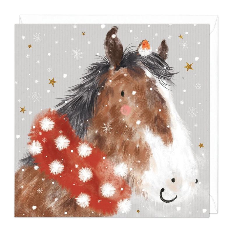 Christmas Card Pack - ZXCB14 - Snowy Horses Christmas Cards (36 Pack) - Snowy Horses Christmas Card (36 Pack) - Whistlefish