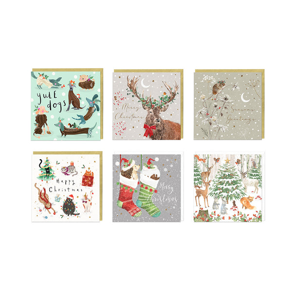 Christmas Card Pack - ZXCB20 - Playful Animals Christmas Cards (36 Pack) - Playful Animals Christmas Cards (36 Pack) - Whistlefish