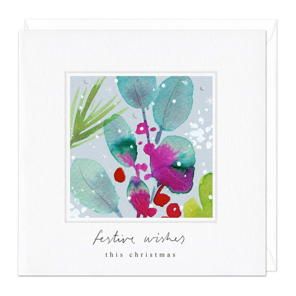 Christmas Card - X3009 - Ink Green Shrub Christmas Card - Ink Green Shrub Christmas Card - Whistlefish