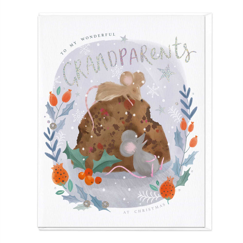 Christmas Card - X3021 - Oval Mice Grandparents Christmas Card - Oval Mice Grandparents Christmas Card - Whistlefish