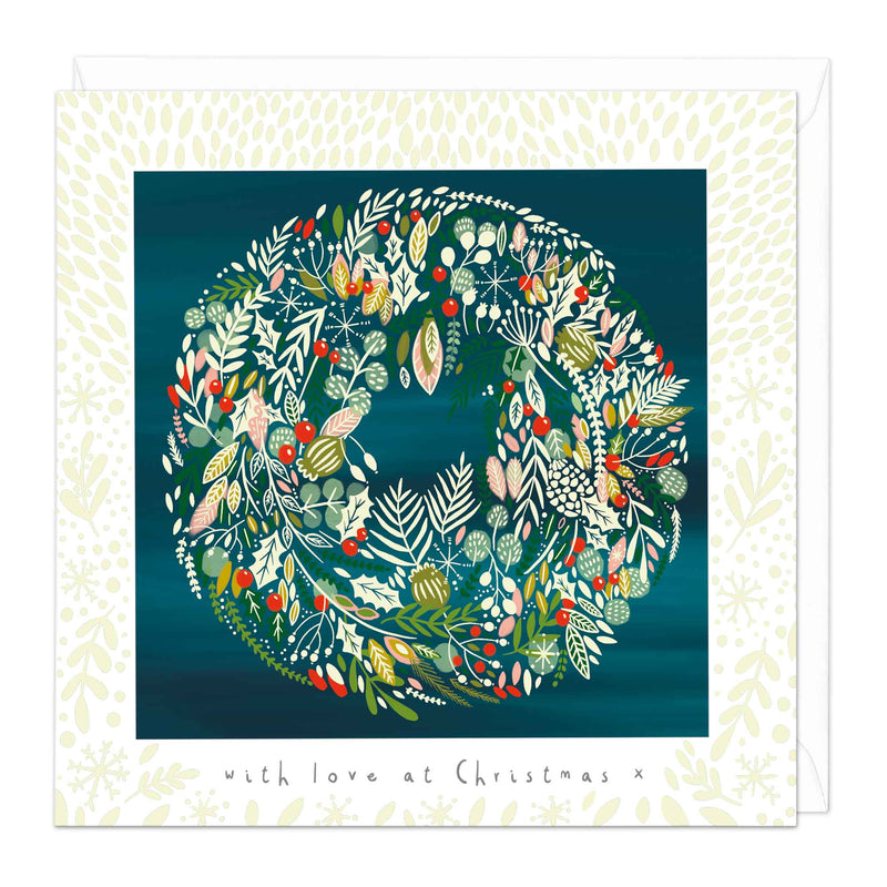 Christmas Card - X3029 - Glow Wreath Christmas Card - Glow Wreath Christmas Card - Whistlefish