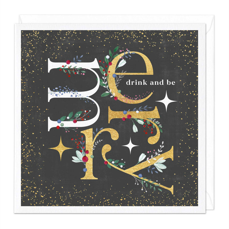 Christmas Card - X3055 - Dark Type Merry Christmas Card - Dark Type Merry Christmas Card - Whistlefish