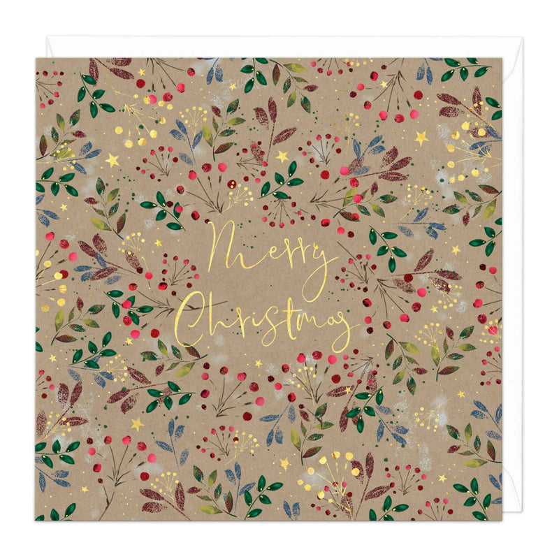 Christmas Card - X3057 - Ditsy Floral Filled Christmas Card - Ditsy Floral Filled Christmas Card - Whistlefish
