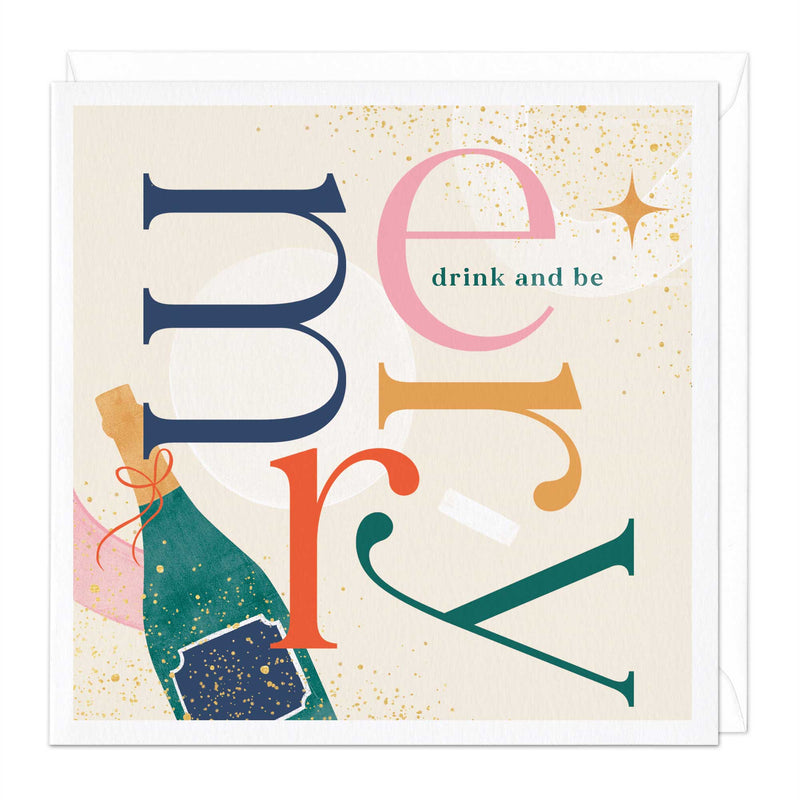 Christmas Card - X3064 - Bright Type Merry Christmas Card - Bright Type Merry Christmas Card - Whistlefish