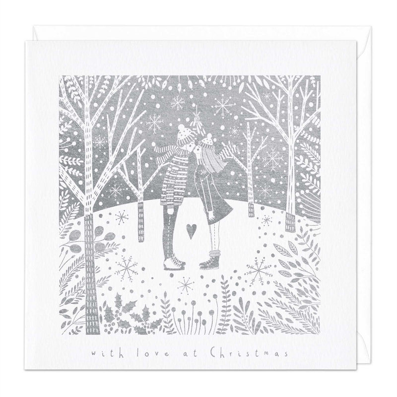 Christmas Card - X3086 - Foil Couple Christmas Card - Foil Couple Christmas Card - Whistlefish