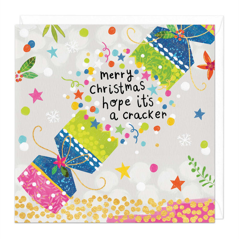 Christmas Card - X3101 - Neon Cracker Christmas Card - Neon Cracker Christmas Card - Whistlefish