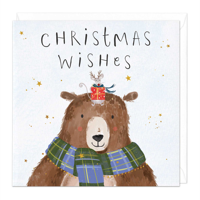 Christmas Card - X3102 - Bo Bear Gift Christmas Card - Bo Bear Gift Christmas Card - Whistlefish