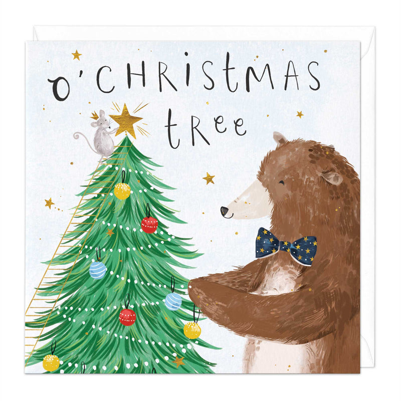 Christmas Card - X3103 - Bo Bear Tree Christmas Card - Bo Bear Tree Christmas Card - Whistlefish