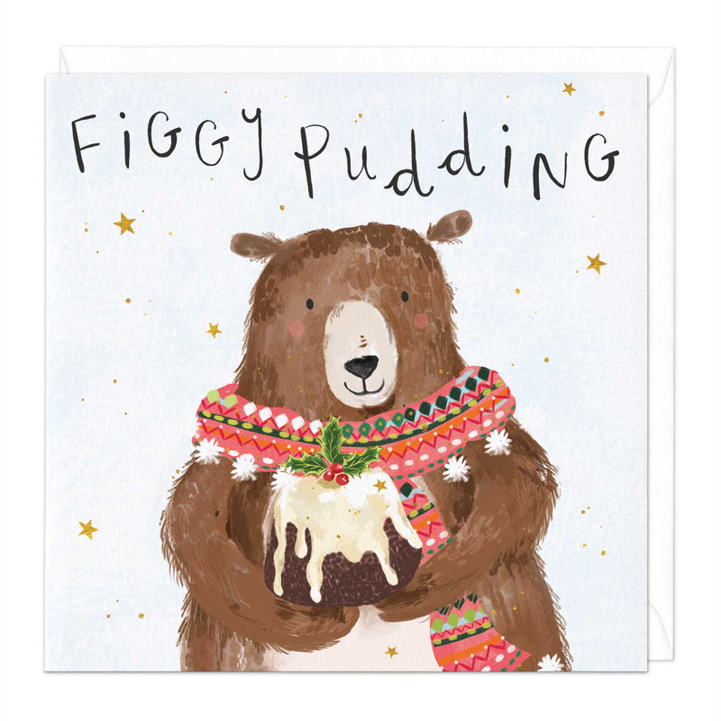 Christmas Card - X3104 - Bo Bear Pudding Christmas Card - Bo Bear Pudding Christmas Card - Whistlefish
