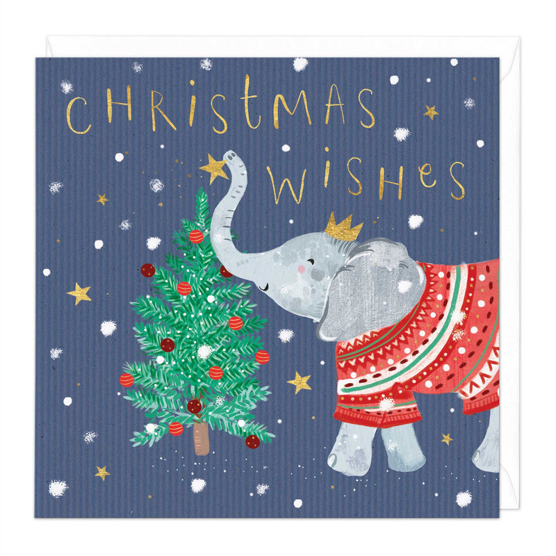 Christmas Card - X3105 - Clementine Elephant Tree Christmas Card - Clementine Elephant Tree Christmas Card - Whistlefish