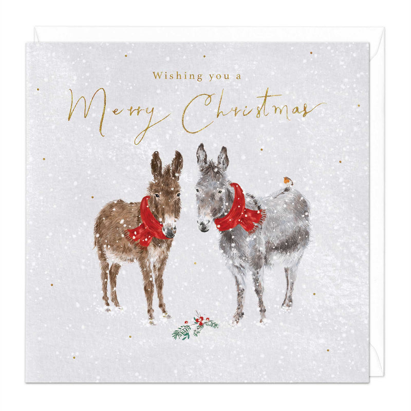 Christmas Card - X3125 - Snow Donkeys Christmas Card - Snow Donkeys Christmas Card - Whistlefish