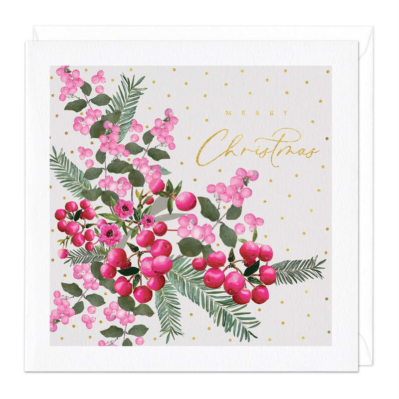 Christmas Card - X3138 - Berry Pink Christmas Card - Berry Pink Christmas Card - Whistlefish