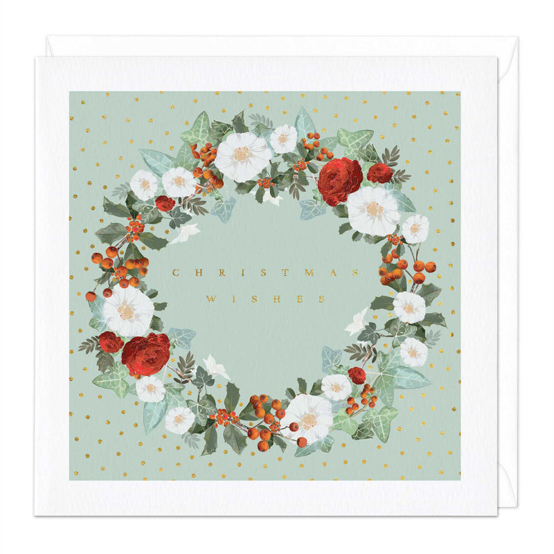 Christmas Card - X3142 - Berry Wreath Christmas Card - Berry Wreath Christmas Card - Whistlefish