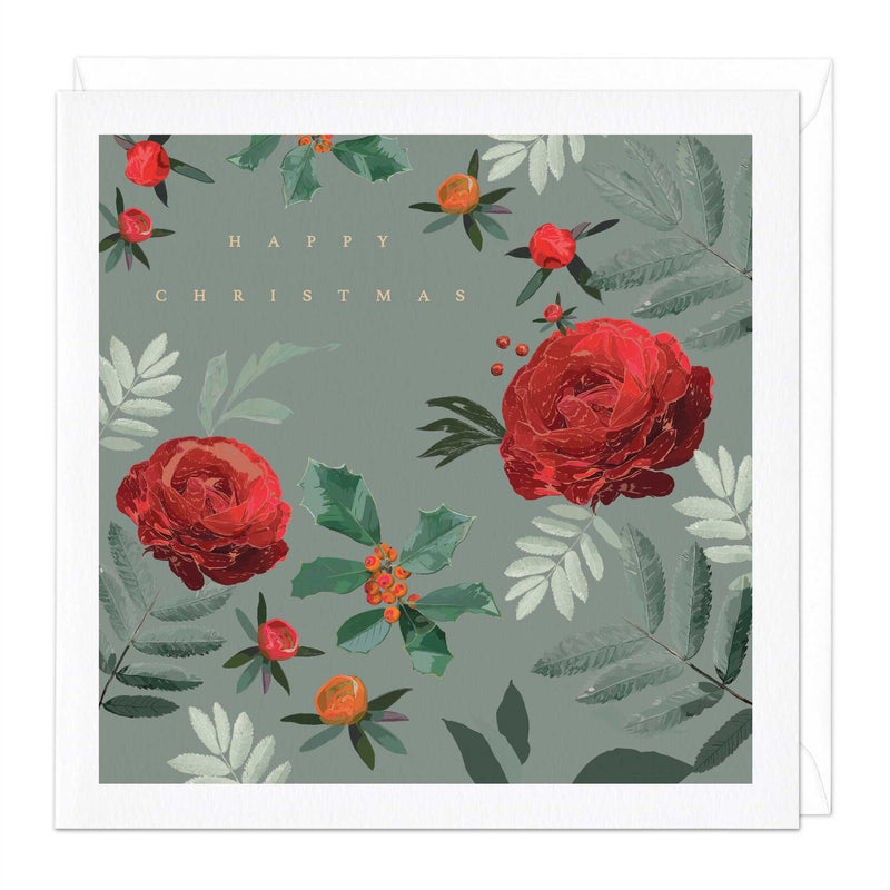 Christmas Card - X3143 - Berry Rose Christmas Card - Berry Rose Christmas Card - Whistlefish