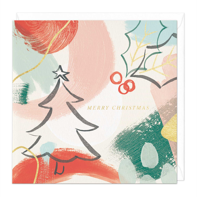Christmas Card - X3145 - Paint Tree Christmas Card - Paint Tree Christmas Card - Whistlefish
