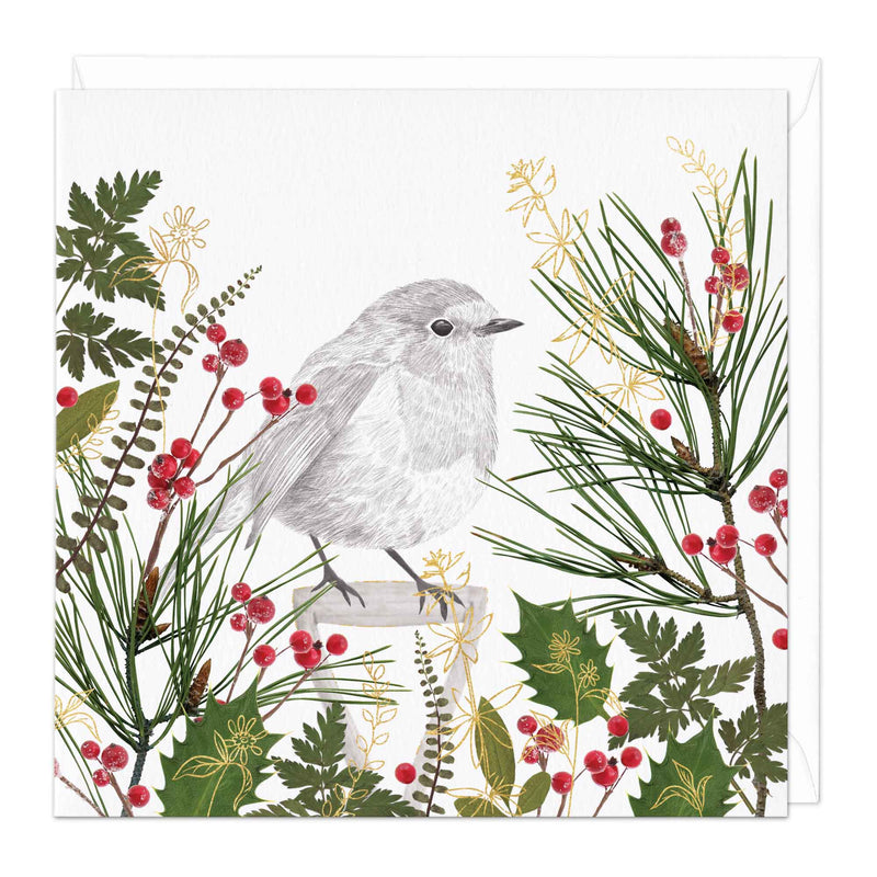 Christmas Card - X3164 - Pencil Robin Christmas Card - Pencil Robin Christmas Card - Whistlefish
