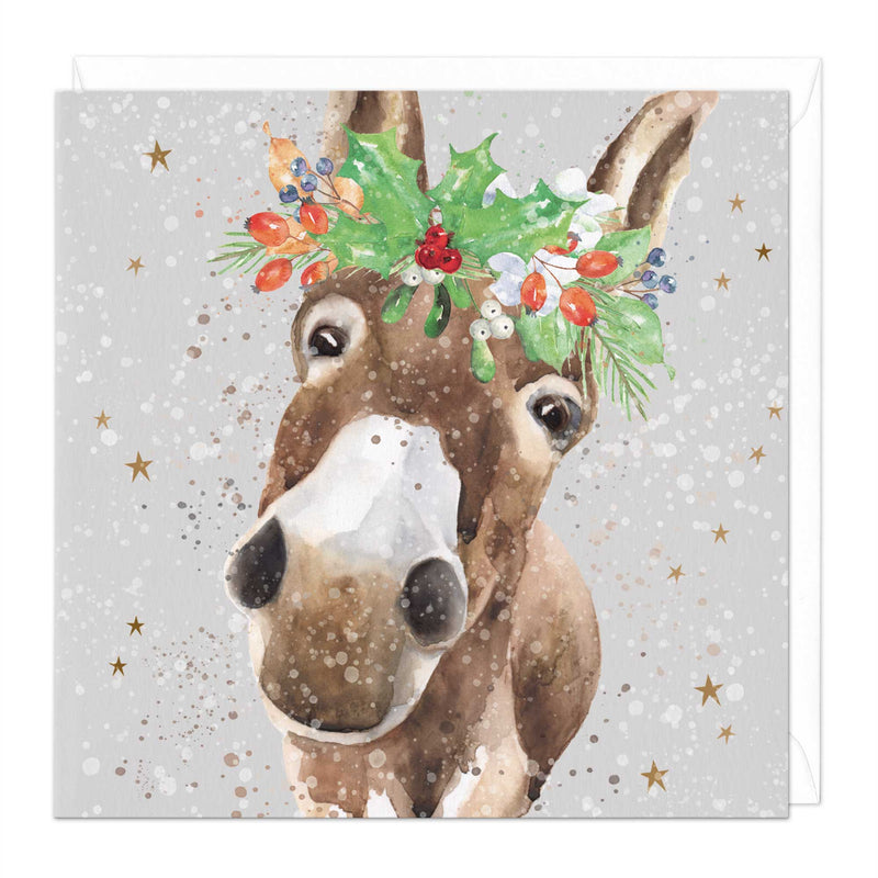 Christmas Card - X3176 - Donkey Winter Foliage Christmas Card - Donkey Winter Foliage Christmas Card - Whistlefish