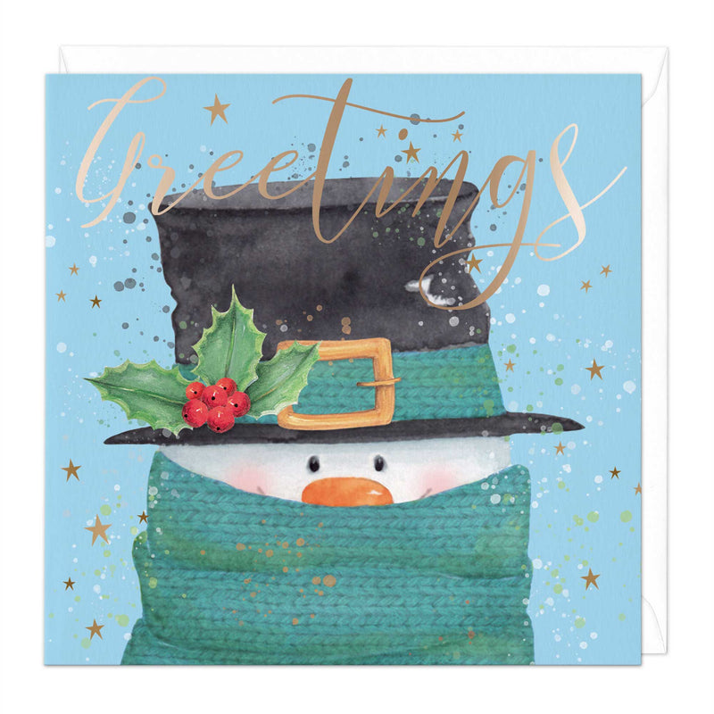 Christmas Card - X3191 - Snowman Hat Christmas Card - Snowman Hat Christmas Card - Whistlefish