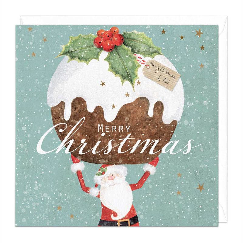 Christmas Card - X3192 - Santa Pudding Christmas Card - Santa Pudding Christmas Card - Whistlefish