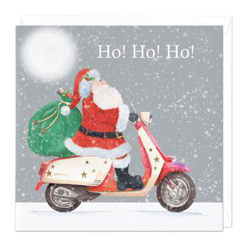 Christmas Card - X3195 - Santa's Scooter Christmas Card - Santa's Scooter Christmas Card - Whistlefish