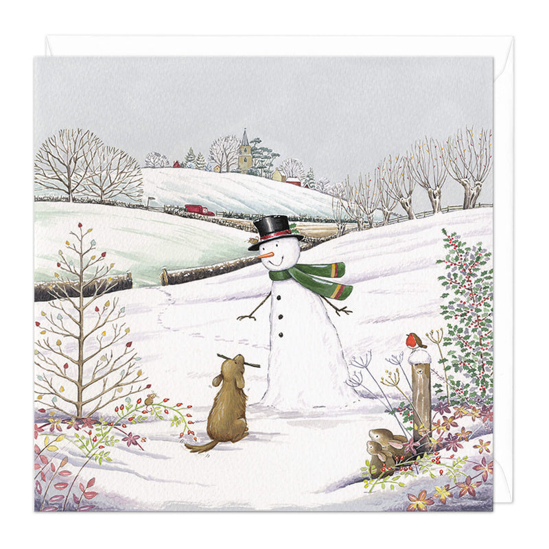 Christmas Card - X3207 - Snowman Dog Christmas Card - Snowman Dog Christmas Card - Whistlefish