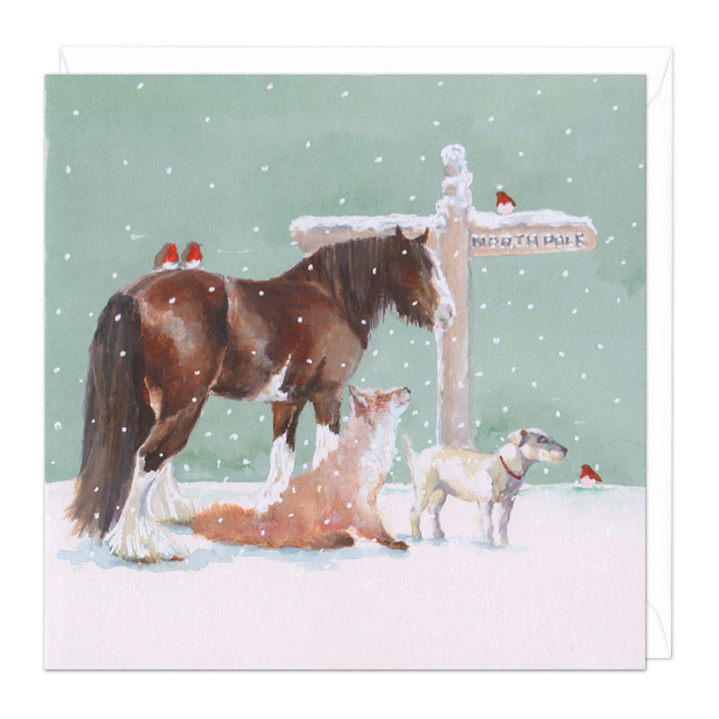 Christmas Card - X3220 - Horse North Pole Christmas Card - Horse North Pole Christmas Card - Whistlefish
