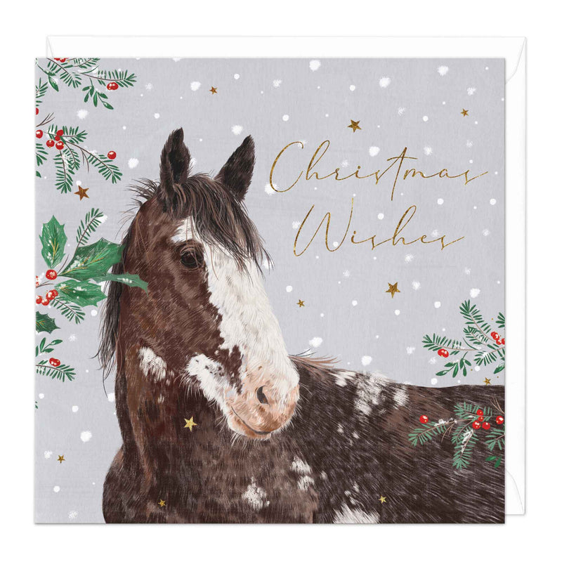 Christmas Card - X3222 - Clydesdale Horse Christmas Card - Clydesdale Horse Christmas Card - Whistlefish