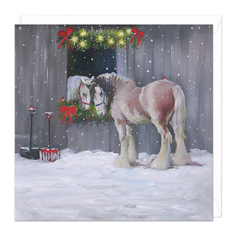 Christmas Card - X3228 - Heavy Horse Kiss Christmas Card - Heavy Horse Kiss Christmas Card - Whistlefish