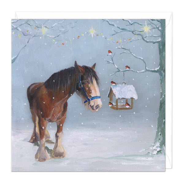 Christmas Card - X3229 - Heavy Horse Birds Christmas Card - Heavy Horse Birds Christmas Card - Whistlefish