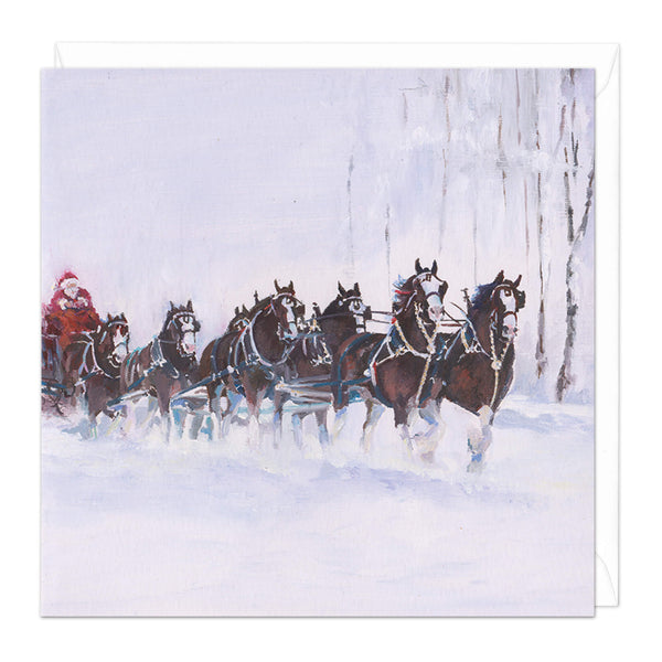 Christmas Card - X3230 - Heavy Horse Sleigh Christmas Card - Heavy Horse Sleigh Christmas Card - Whistlefish