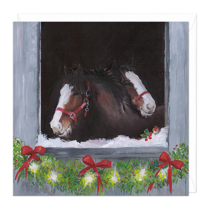 Christmas Card - X3231 - Heavy Horse Two Christmas Card - Heavy Horse Two Christmas Card - Whistlefish