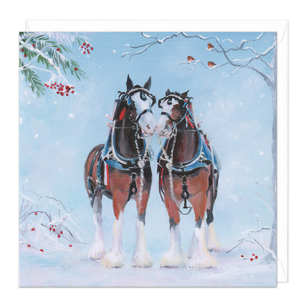 Christmas Card - X3233 - Heavy Horse Dressed Up Christmas Card - Heavy Horse Dressed Up Christmas Card - Whistlefish