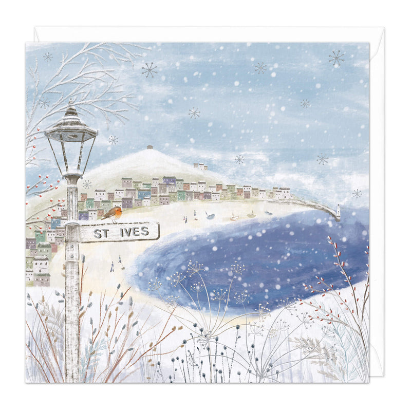 Christmas Card - X3238 - St Ives Post Christmas Card - St Ives Post Christmas Card - Whistlefish