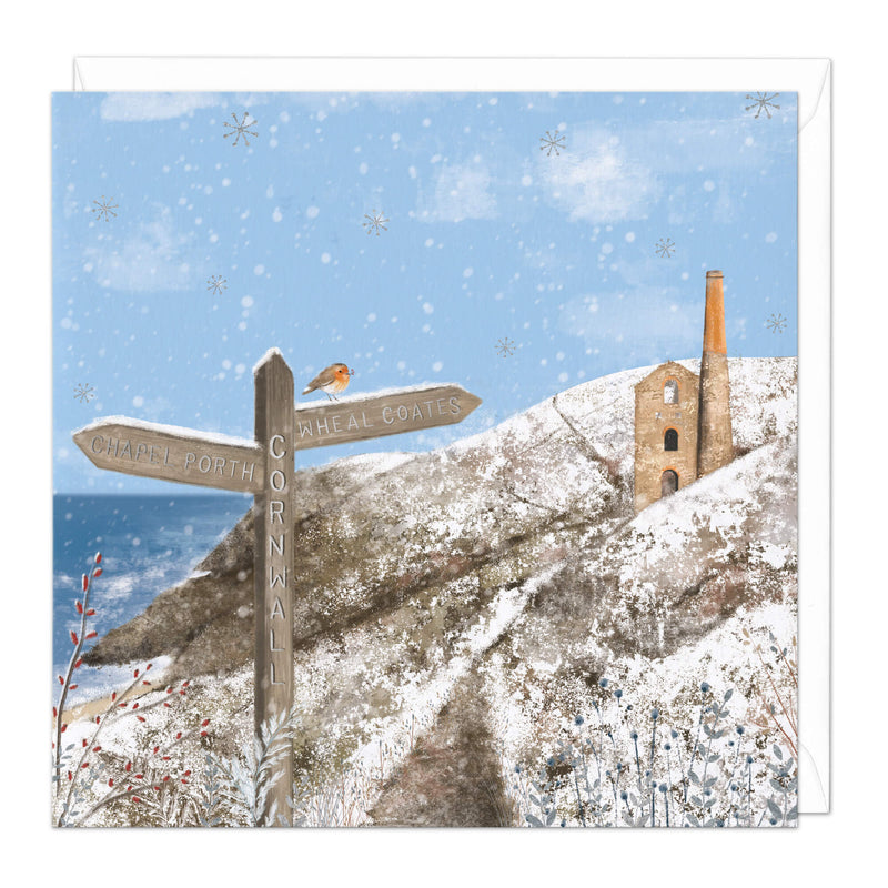 Christmas Card - X3241 - Wheal Coates Post Christmas Card - Wheal Coates Post Christmas Card - Whistlefish