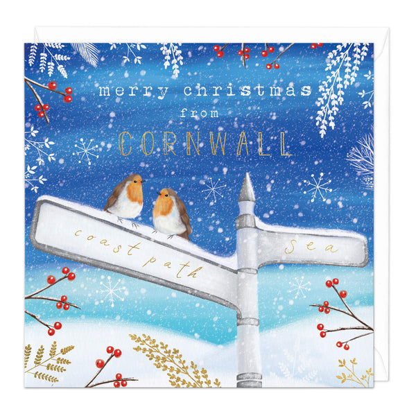 Christmas Card - X3244 - Cornwall Robins Christmas Card - Cornwall Robins Christmas Card - Whistlefish