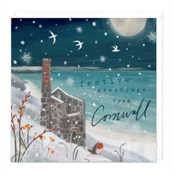 Christmas Card - X3245 - Cornwall Engine House Christmas Card - Cornwall Engine House Christmas Card - Whistlefish