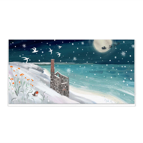 Christmas Card - X3248 - Wheal Coates Snow Christmas Card - Wheal Coates Snow Christmas Card - Whistlefish