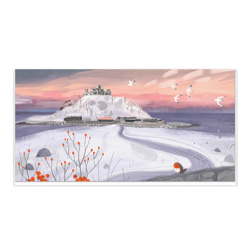 Christmas Card - X3253 - St Michael's Mount Christmas Card - St Michael's Mount Christmas Card - Whistlefish