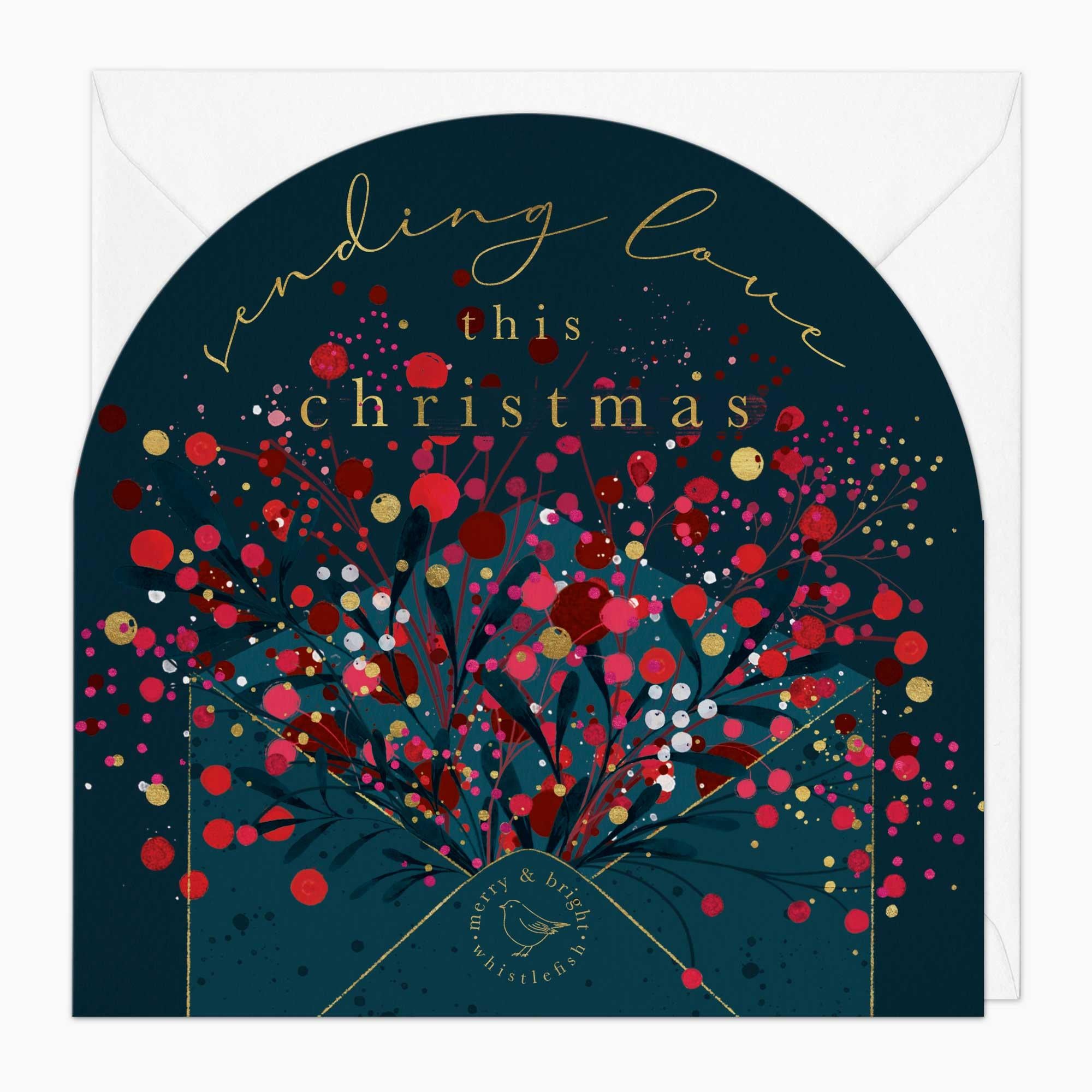Christmas Card-XA001 - Bursting Berry Letter Christmas Card-Whistlefish