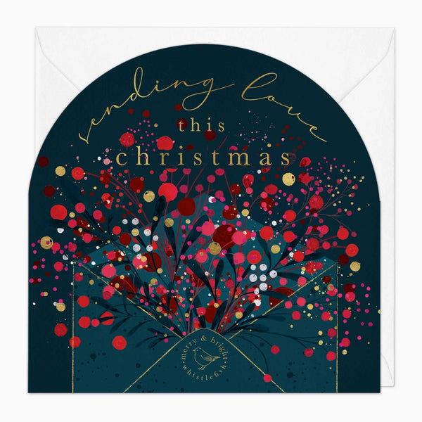 Christmas Card-XA001 - Bursting Berry Letter Christmas Card-Whistlefish