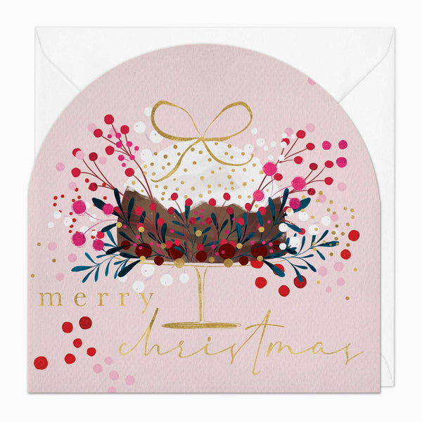 Christmas Card-XA002 - Bursting Berry Pudding Christmas Card-Whistlefish
