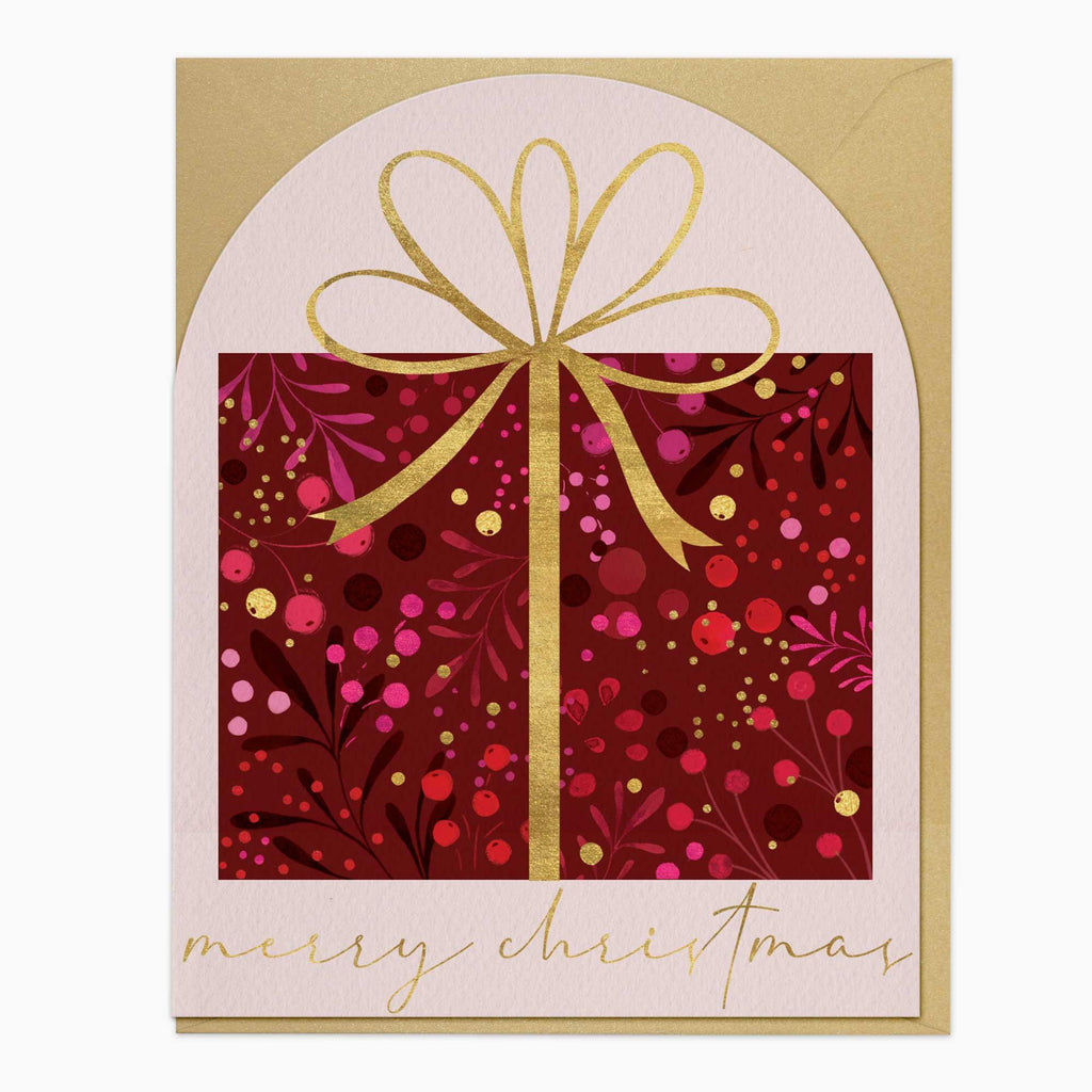 Christmas Card-XA004 - Bursting Berry Gift Christmas Card-Whistlefish