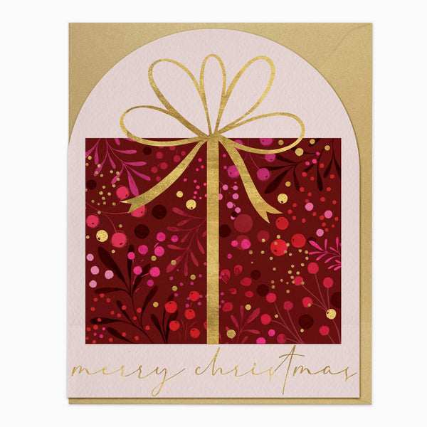 Christmas Card-XA004 - Bursting Berry Gift Christmas Card-Whistlefish