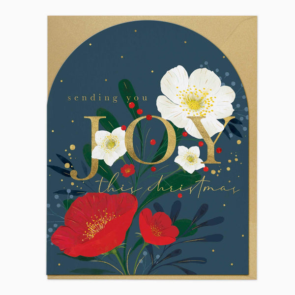Christmas Card-XA007 - Berry & Rose Joy Christmas Card-Whistlefish