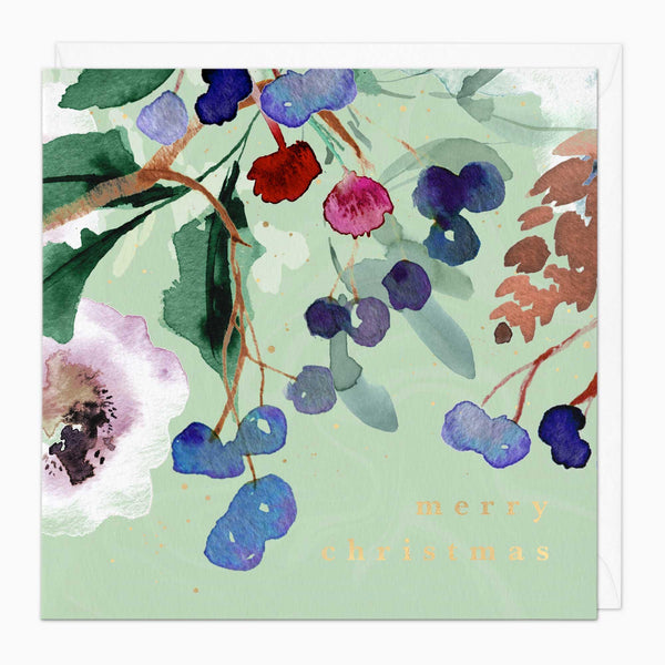 Christmas Card-XA017 - Holly & Berries Christmas Card-Whistlefish